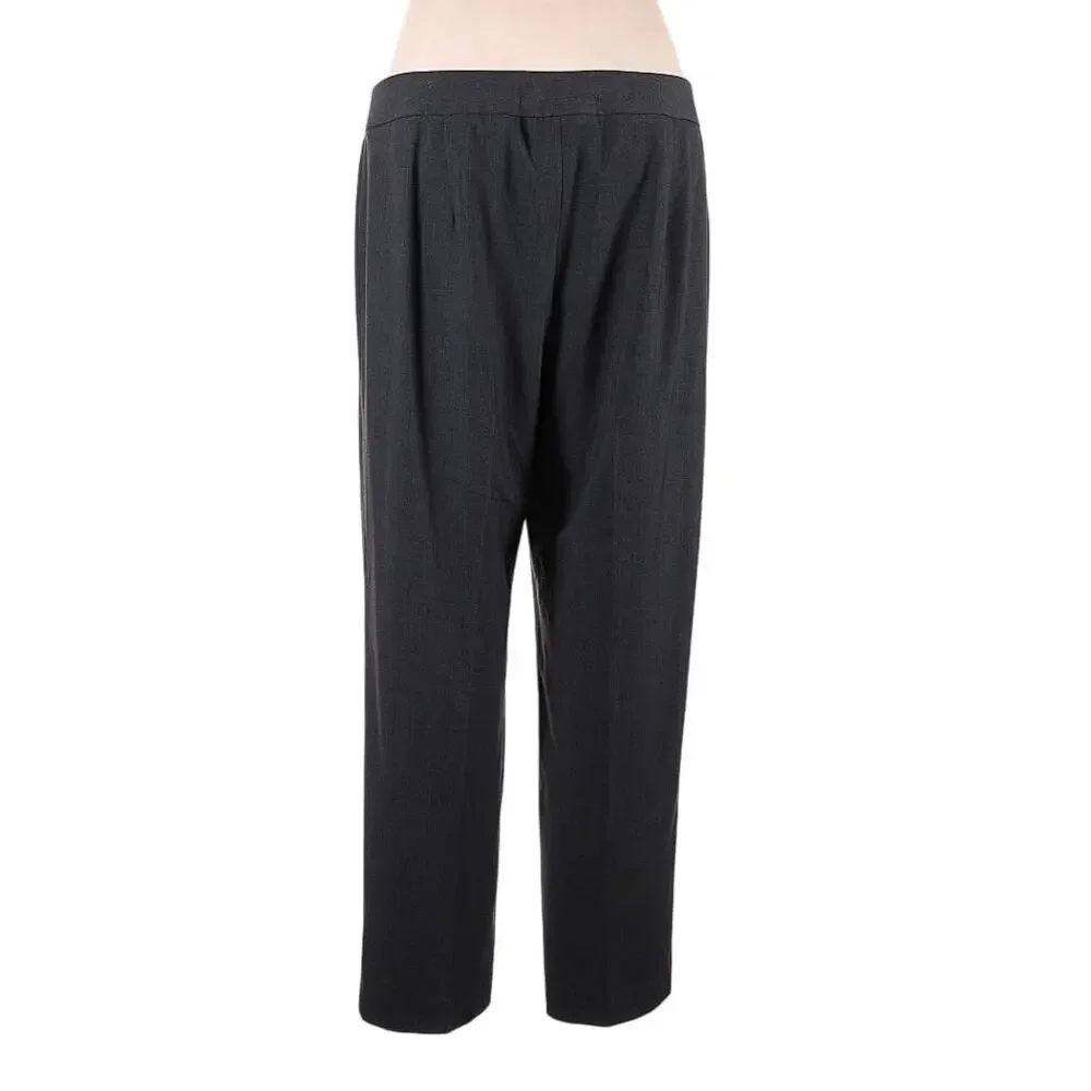 Calvin Klein Charcoal Classic Wide Leg High Rise Womens Sz 16W Dress Pant